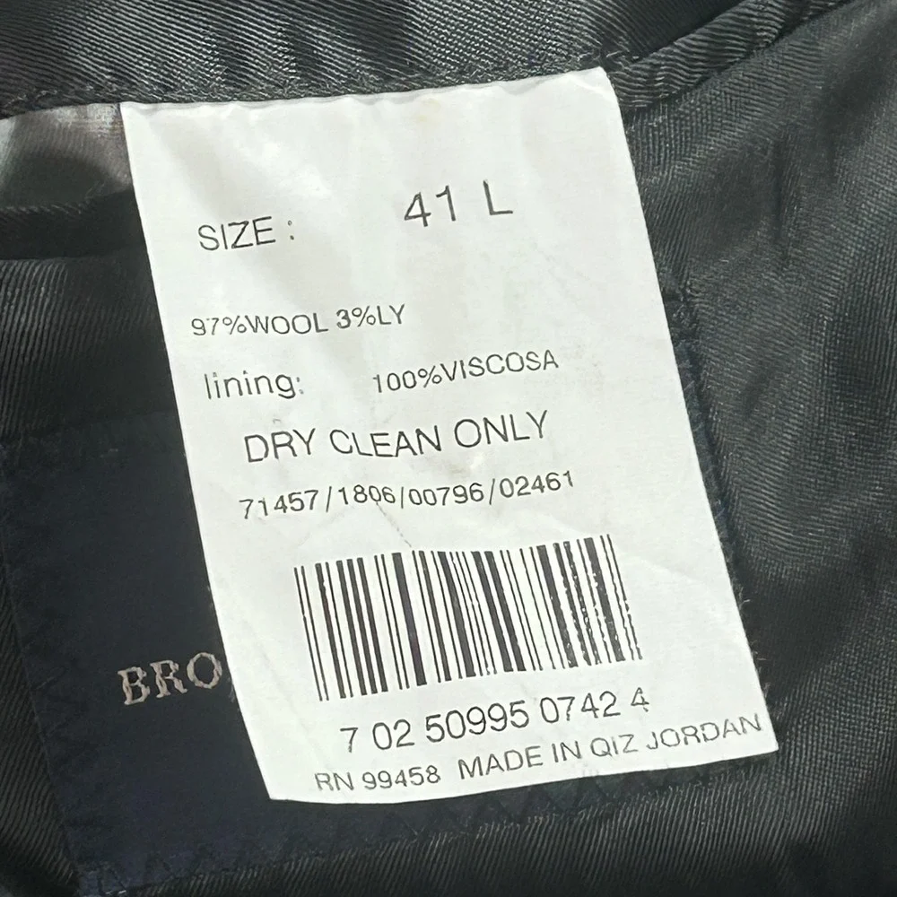 Brooks Brothers Blazer Mens 41L Charcoal Gray Wool 346 Stretch Sport Coat Jacket
